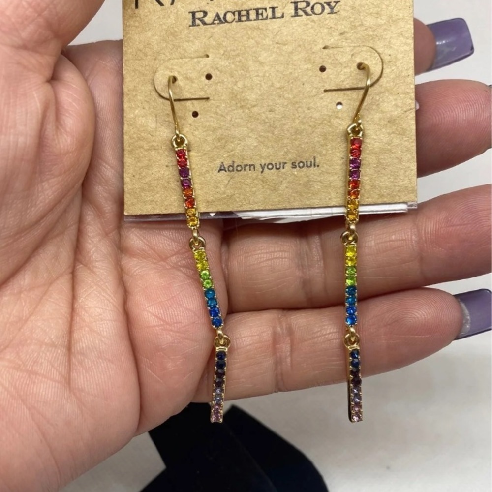 Dangle rhinestone multicolored earrings brand new